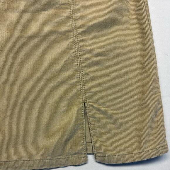 Eddie Bauer Academia 100% Cotton Corduroy Front Pockets Skirt Women 10 Tan Gold - Picture 7 of 9